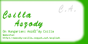 csilla aszody business card